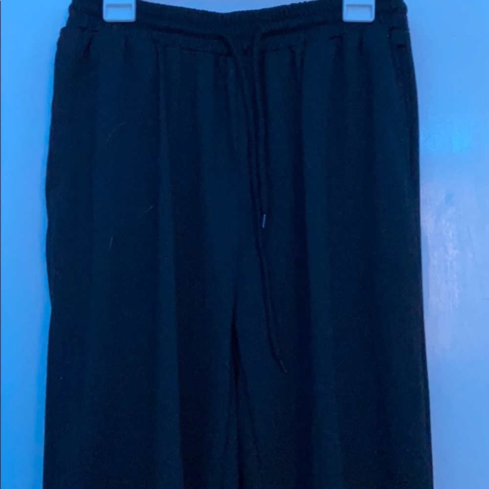 Black sweatpants w mesh bottom